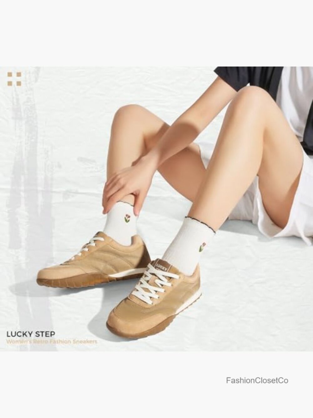 Women's Retro Fashion Sneakers Casual Thin Sole Anti-Slip Tennis Trainer - Picture 2 of 7